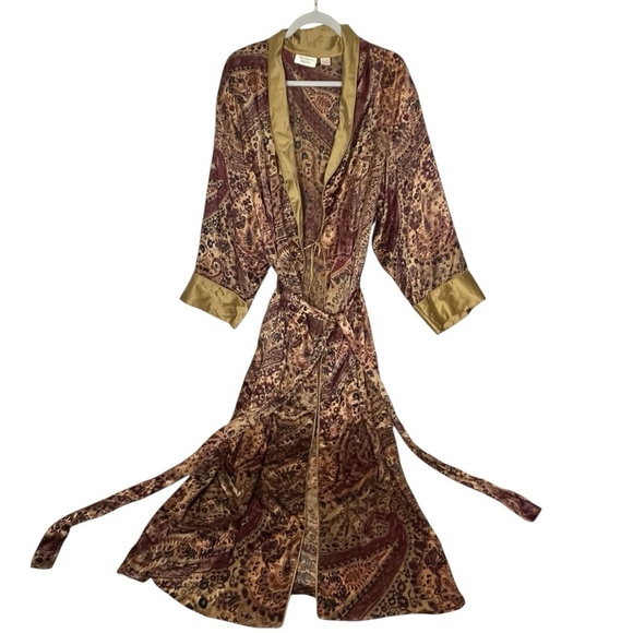 Vintage 1990s Victorias Secret Gold Label Silk Robe Lingerie - Picture 1 of 15